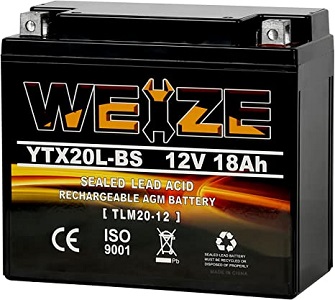 Weize YTX20L-BS High Performance Power Sports