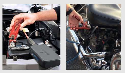 A Car Battery to Jump Start a Motorcycle