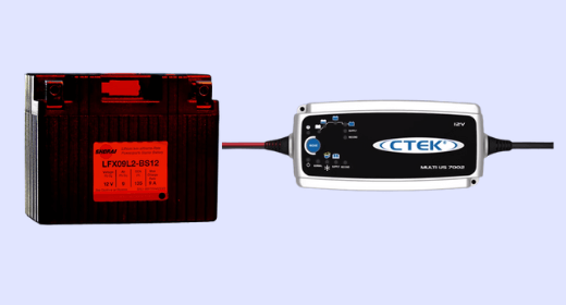 Motorcycle Battery with Car Charger