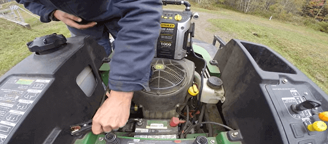 Charge a Lawn Mower Battery with a Car