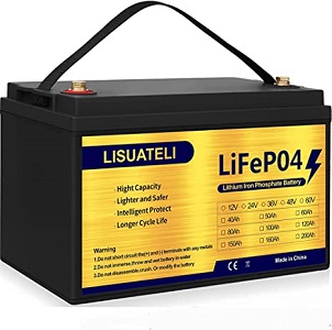 LISUATELI 12V 100Ah Lifepo4 Lithium Batteries Up to 3000-7000 Deep Cycles for Golf Cart