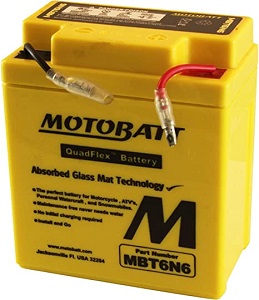 MotoBatt MBT6N6 (6V 6 Amp) Factory Activated Maintenance Free QuadFlex AGM Battery