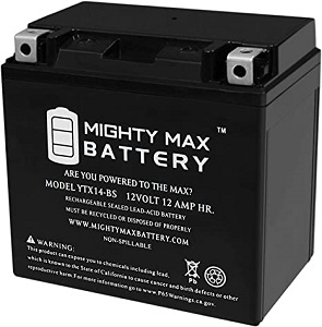 YTX14-BS, 200 CCA, Rechargeable Maintenance Free SLA AGM Motorcycle Battery